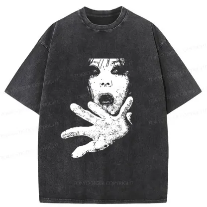 Tokyo-Tiger Scary Ghost Washed T-Shirt