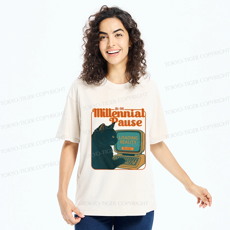 Tokyo-Tiger Millennial Pause Washed T-Shirt