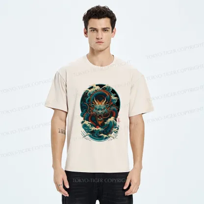 Tokyo-Tiger Dragon Of The Roaring Waves Washed T-Shirt