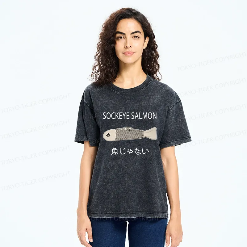 Tokyo-Tiger Sockeye Salmon Washed T-Shirt