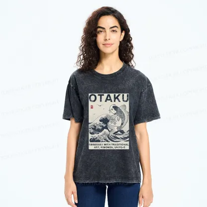 Tokyo-Tiger Otaku Traditional Ukiyo-E Washed T-Shirt