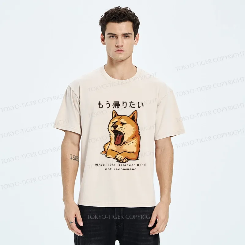 Tokyo-Tiger I Want To Go Home Now Washed T-Shirt