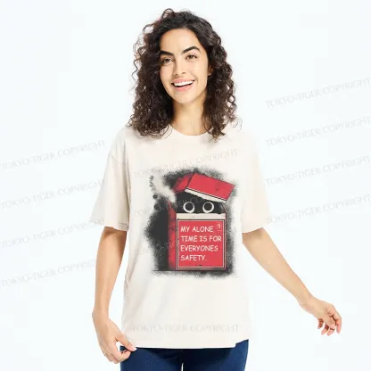 Tokyo-Tiger Funny Cat In A Cigarette Box Washed T-Shirt