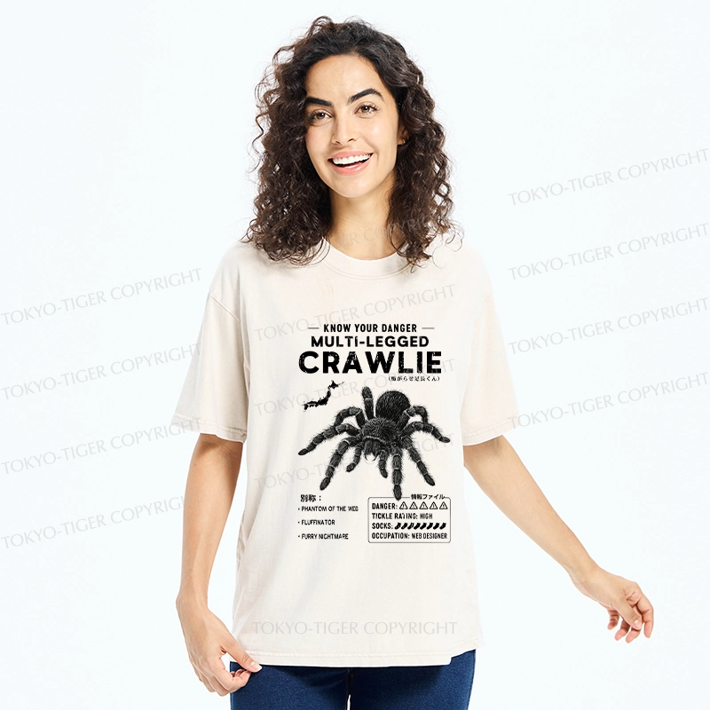 Tokyo-Tiger Scary Multi-Legged Crawlie Washed T-Shirt