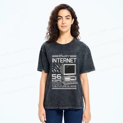 Tokyo-Tiger Enjoy The Internet Washed T-Shirt