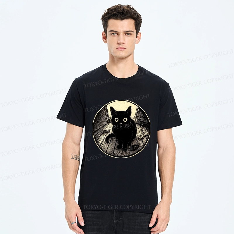 Tokyo-Tiger Waiting Black Cat Classic T-Shirt