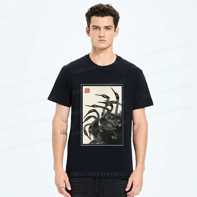Tokyo-Tiger Retro Red Crowned Crane Classic T-Shirt