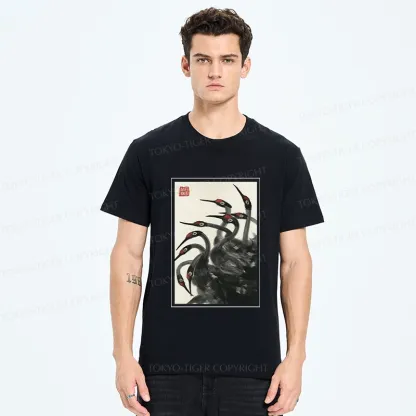 Tokyo-Tiger Retro Red Crowned Crane Classic T-Shirt