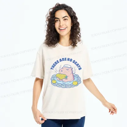 Tokyo-Tiger Capybara Enjoying Hot Springs Washed T-Shirt