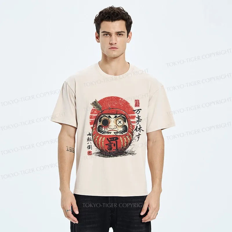Tokyo-Tiger The Tenacious Daruma Washed T-Shirt