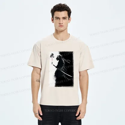 Tokyo-Tiger Retro Tiger Samurai Washed T-Shirt