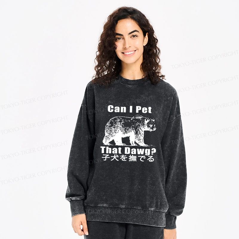 Tokyo-Tiger Pet The Bear Washed Sweatshirt