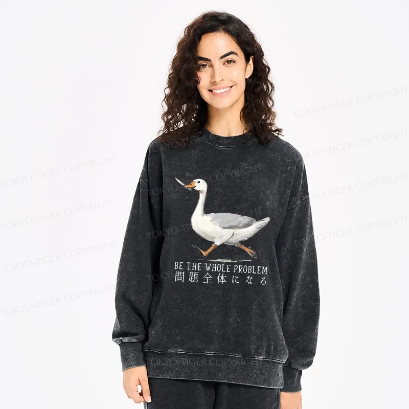 Tokyo-Tiger Running Stupid Goose Washed Sweatshirt