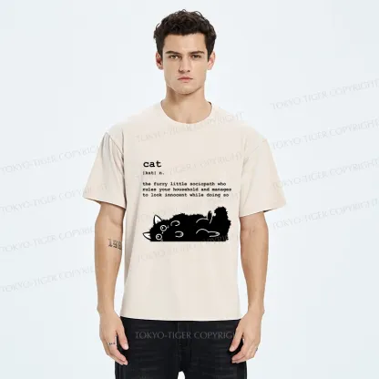 Tokyo-Tiger Definition Of Cat Funny Washed T-Shirt