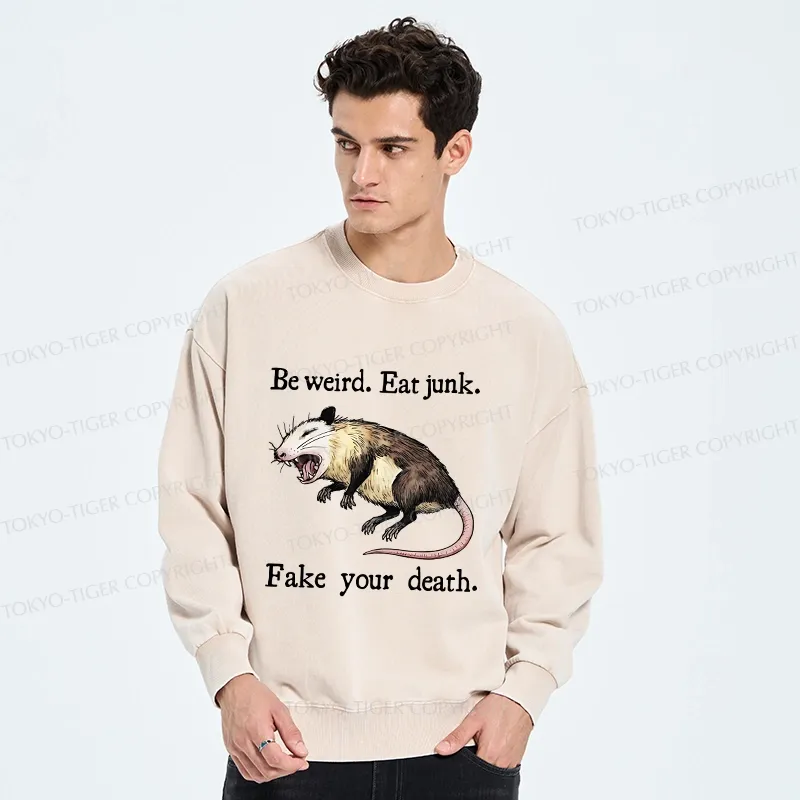 Tokyo-Tiger Possum Playing Dead Washed Sweatshirt