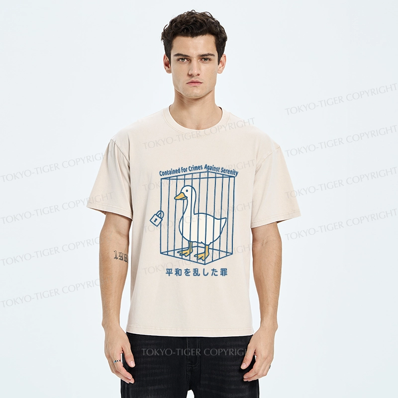 Tokyo-Tiger Arrested Criminal Goose Washed T-Shirt