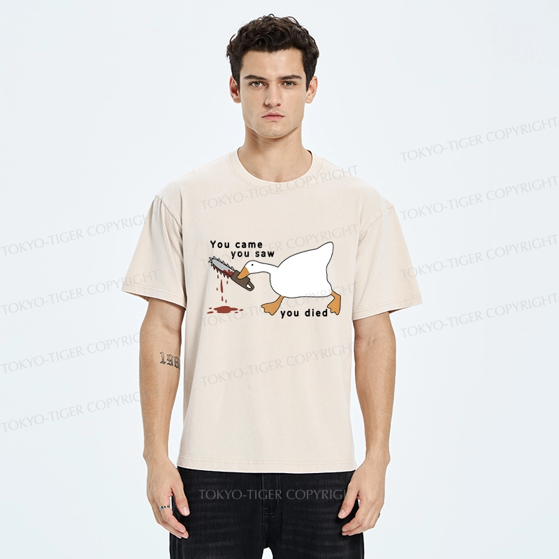 Tokyo-Tiger You Came You Saw You Died Washed T-Shirt