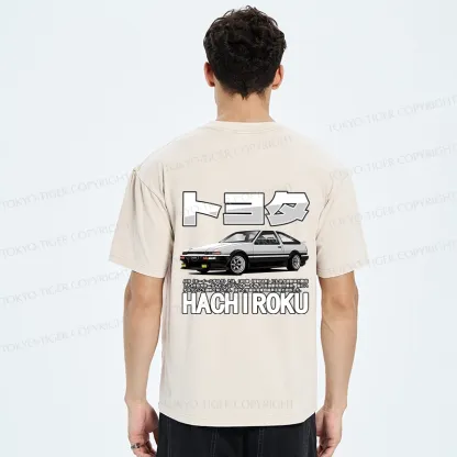 Tokyo-Tiger Japanese Classic Car Retro Back Washed T-Shirt