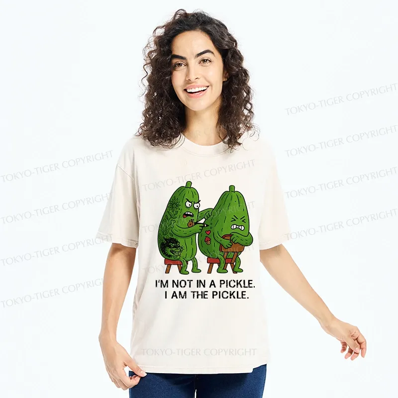 Tokyo-Tiger I Am The Pickle Funny Washed T-Shirt