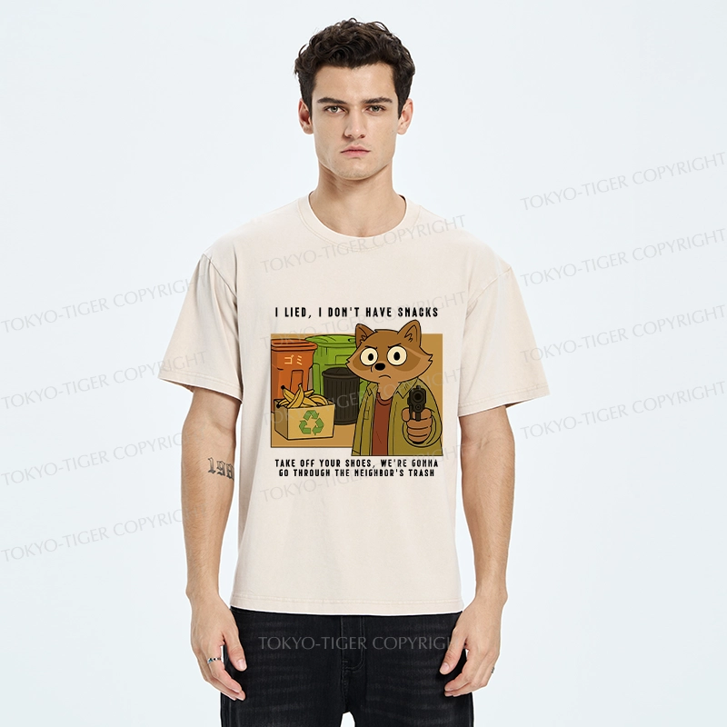 Tokyo-Tiger No Snacks Only Trash Hunting Washed T-Shirt
