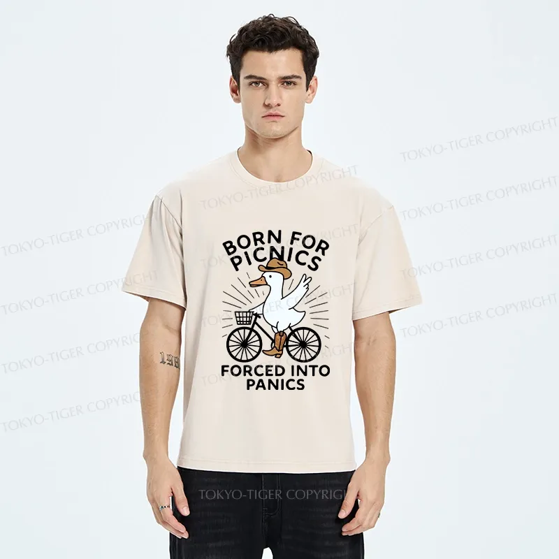 Tokyo-Tiger Born For Picnics Funny Washed T-Shirt