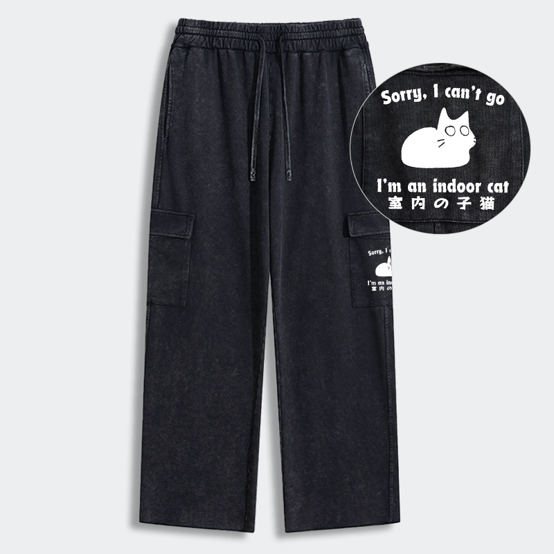 Tokyo-Tiger Indoor Kitten Washed Utility Sweatpants