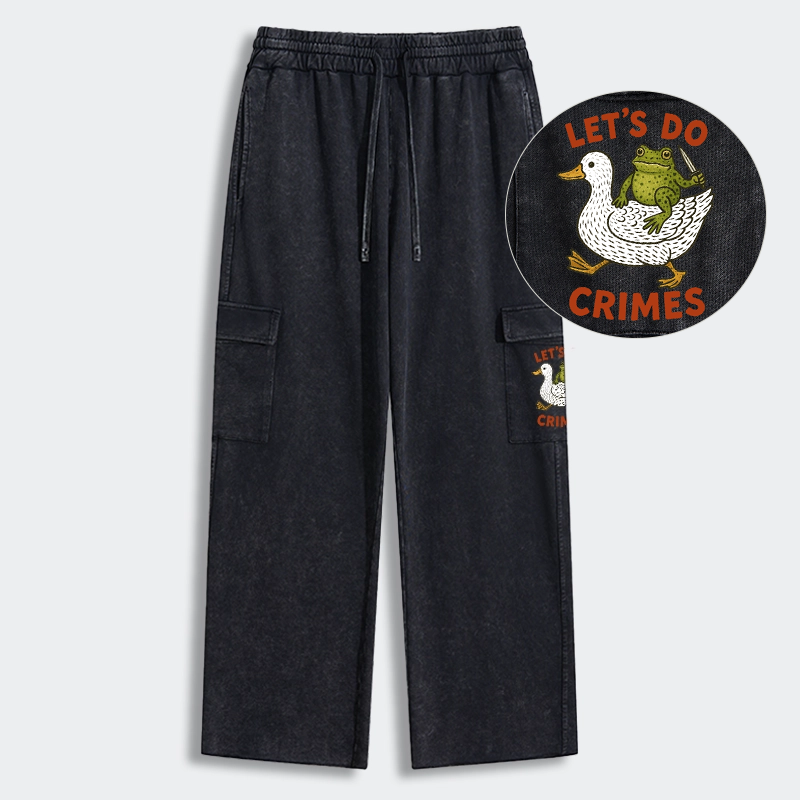 Tokyo-Tiger Frog Ready To Commit Crime Washed Utility Sweatpants