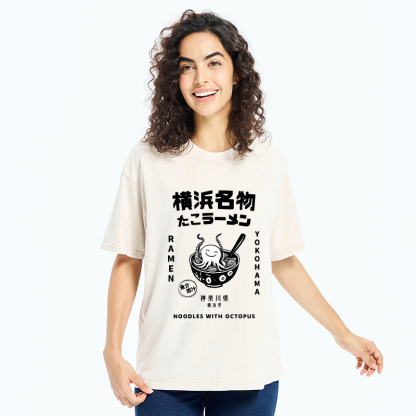 Tokyo-Tiger Yokohama Specialty Octopus Ramen Washed T-Shirt