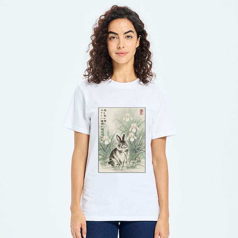 Tokyo-Tiger Little Rabbit Beneath the Blooming Irises Classic T-Shirt