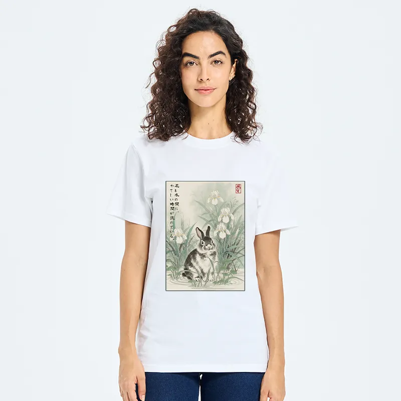 Tokyo-Tiger Little Rabbit Beneath the Blooming Irises Classic T-Shirt