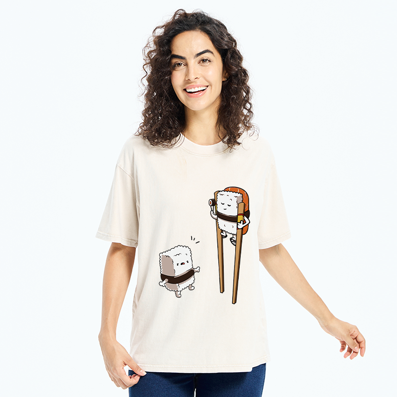 Tokyo-Tiger Sushi On Stilts Washed T-Shirt