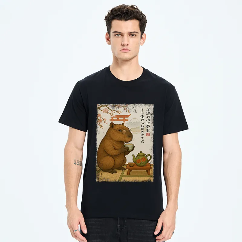 Tokyo-Tiger Tea Time With a Capybara Classic T-Shirt
