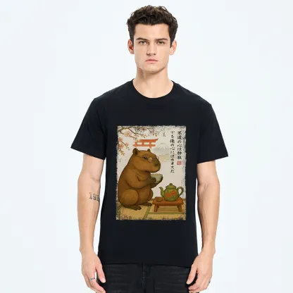 Tokyo-Tiger Tea Time With a Capybara Classic T-Shirt