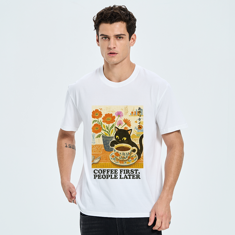 Tokyo-Tiger Kitten Drinks Coffee First Classic T-Shirt