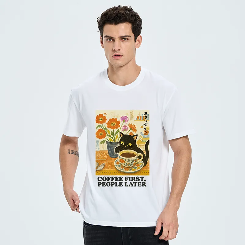 Tokyo-Tiger Kitten Drinks Coffee First Classic T-Shirt