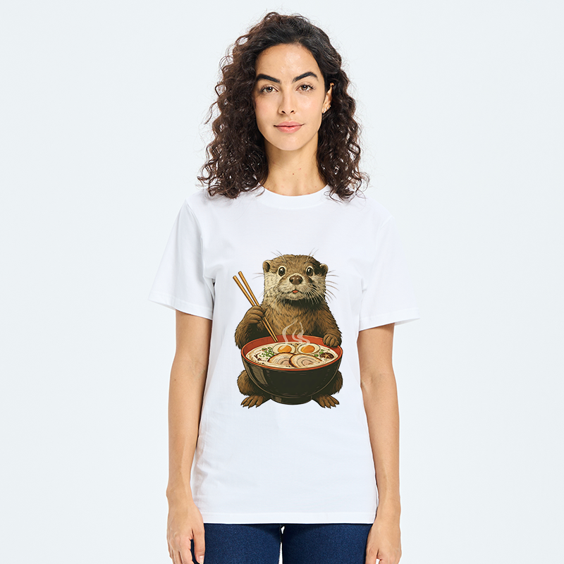 Tokyo-Tiger Japanese Otter Eating Ramen Classic T-Shirt