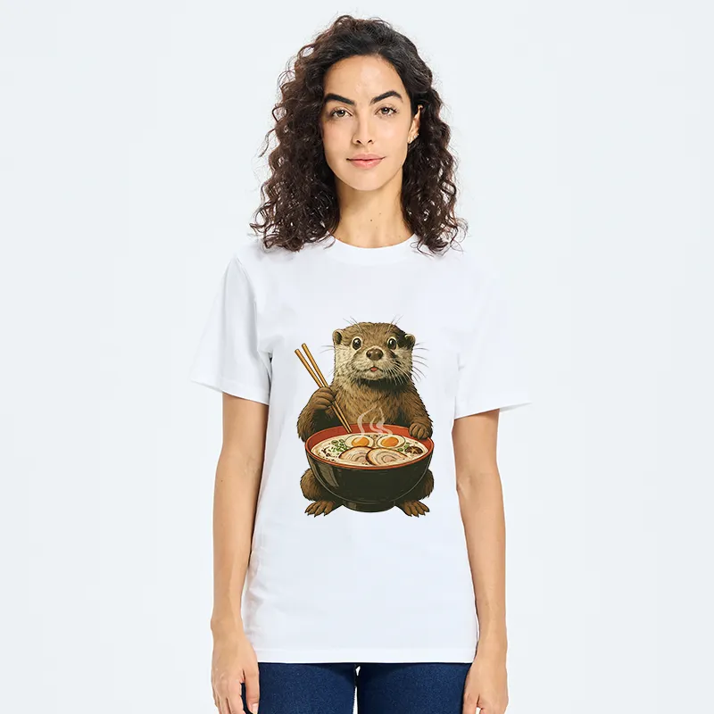 Tokyo-Tiger Japanese Otter Eating Ramen Classic T-Shirt