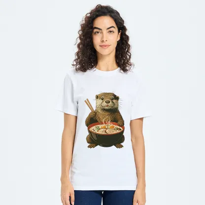 Tokyo-Tiger Japanese Otter Eating Ramen Classic T-Shirt