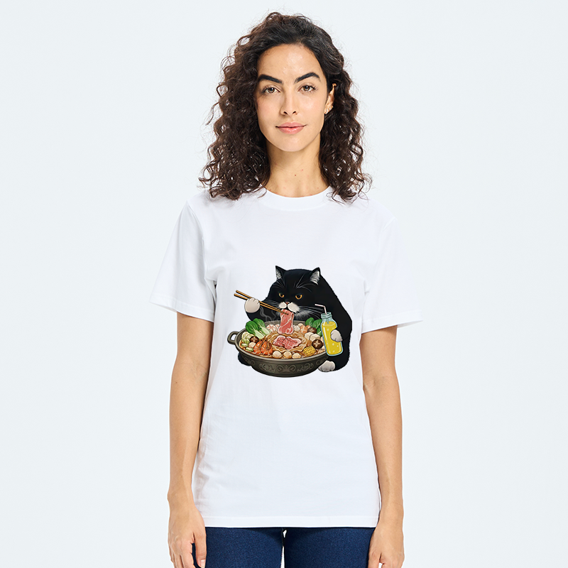 Tokyo-Tiger Black Cat Eating Hot Pot Classic T-Shirt