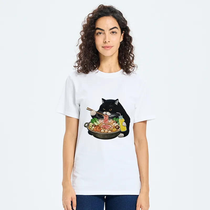 Tokyo-Tiger Black Cat Eating Hot Pot Classic T-Shirt