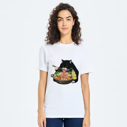 Tokyo-Tiger Black Cat Eating Hot Pot Classic T-Shirt