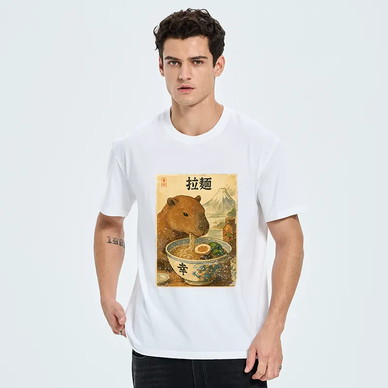 Tokyo-Tiger Capybara Eating Japan Ramen Classic T-Shirt