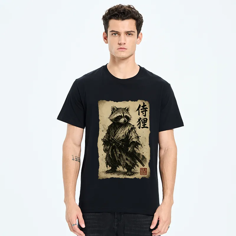 Tokyo-Tiger Retro Raccoon Samurai Classic T-Shirt