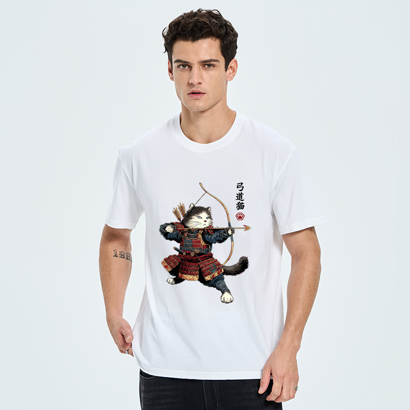 Tokyo-Tiger Kyudo Samurai Cat Classic T-Shirt