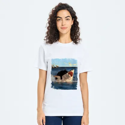 Tokyo-Tiger Cat Bites Shark Classic T-Shirt