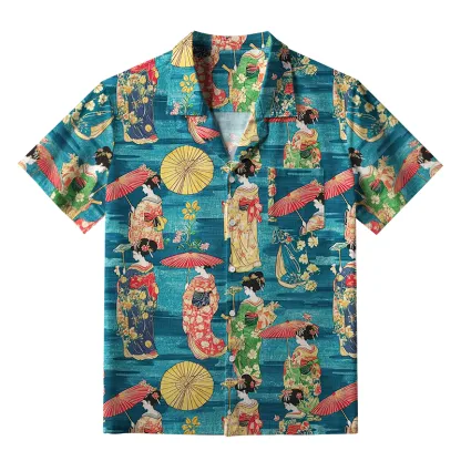 Tokyo-Tiger Japanese Geisha Aloha Hawaiian Shirt