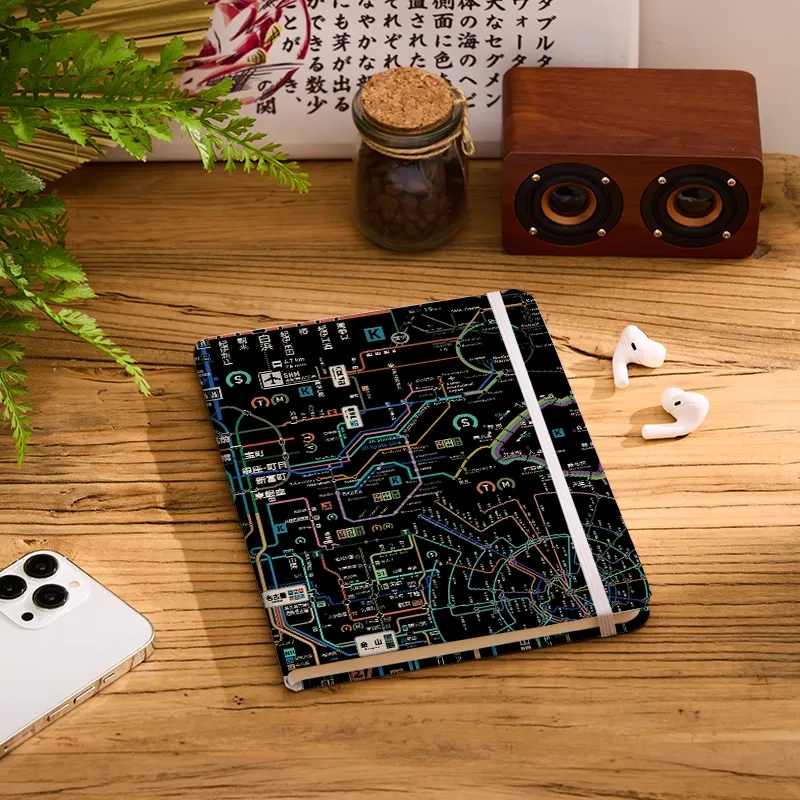 Tokyo-Tiger Tokyo Subway Map Black Notebook