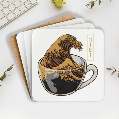 Tokyo-Tiger Coffee Wave Coaster