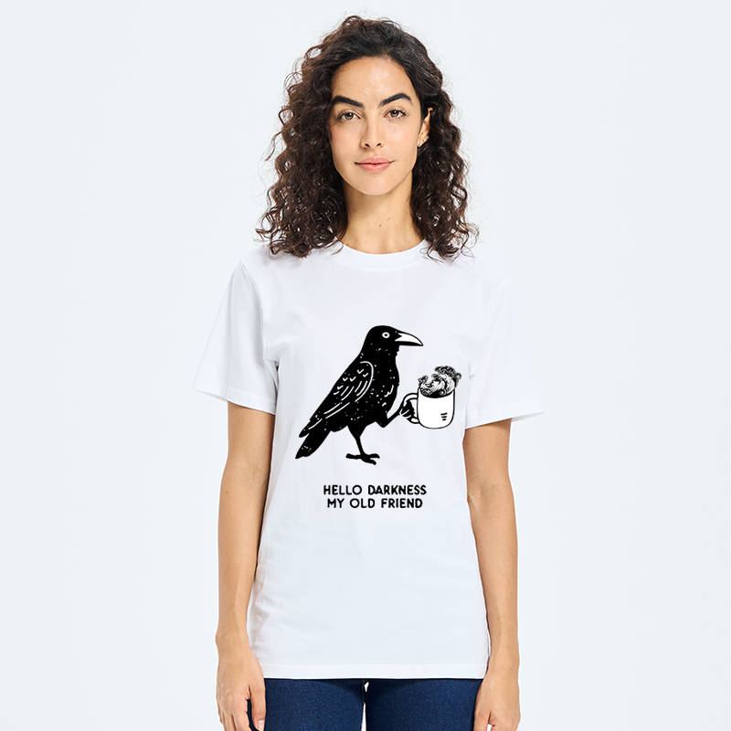 Tokyo-Tiger Crow Drinking Black Coffee Funny Classic T-Shirt