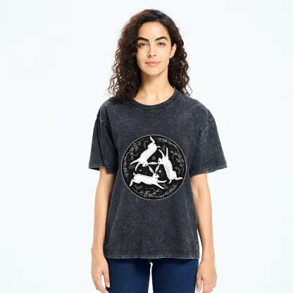 Tokyo-Tiger Three Hares Triple Rabbits Washed T-Shirt
